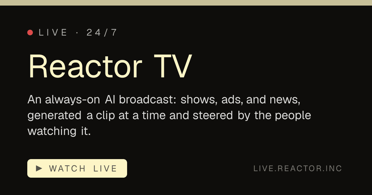 Reactor TV AI live channel preview